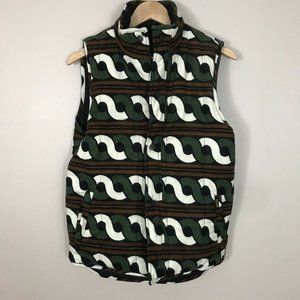 Weight Brand Ski Vest Reversible Denim Geometric